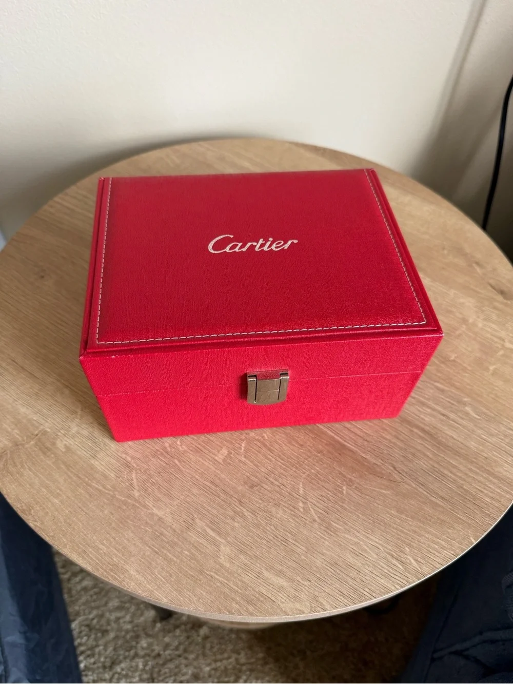 Cartier Red Watch Case with Metal Clasp